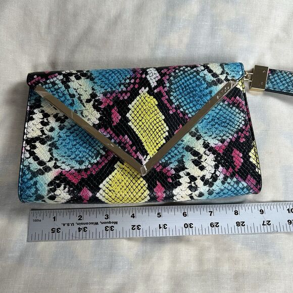 Aldo Wristlet Multicolor PUC Y2K Retro Style 90’s Faux Snakeskin Street style - Picture 8 of 10